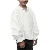 Boys Medieval Dress Shirt For Kids Medieval Ruffled Long Sleeves Cotton O-Neck T Shirts Children 1