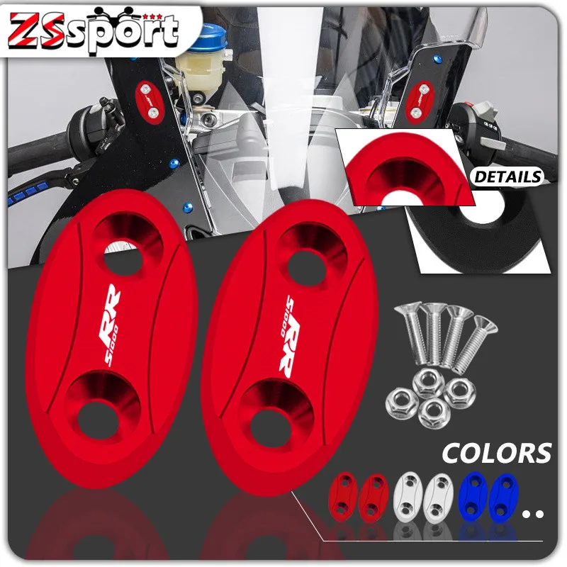 

For BMW S1000RR 2009-2016 2017 2018 Motorcycle Accessories Windscreen Rear Mirror Hole Cover Mirror Driven Cap s1000rr