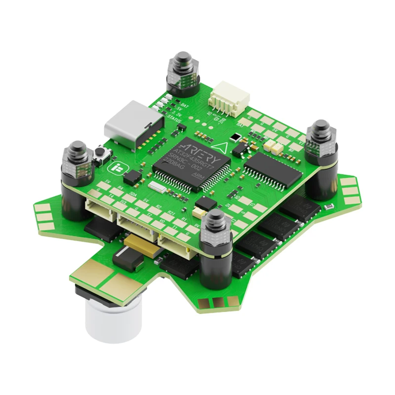 Connecteurs et câblage du stack FPV ATF435 FC et E55S ESC 30x30mm pour drone FPV.