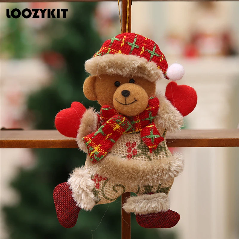 

Merry Christmas Ornaments DIY Xmas Gift Santa Claus Snowman Tree Pendant Doll Hang Decoration for Home Noel Natal Happy New Year