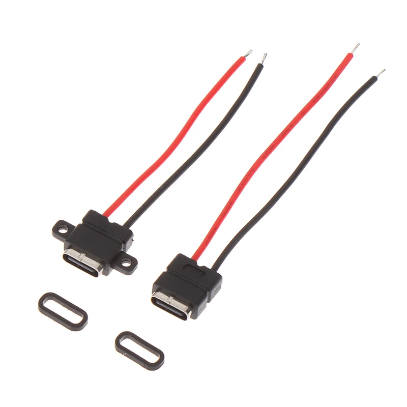 방수 USB-C 납땜 커넥터 - IP67 등급 여성 소켓 고속 충전 DIY 및 전자 수리용