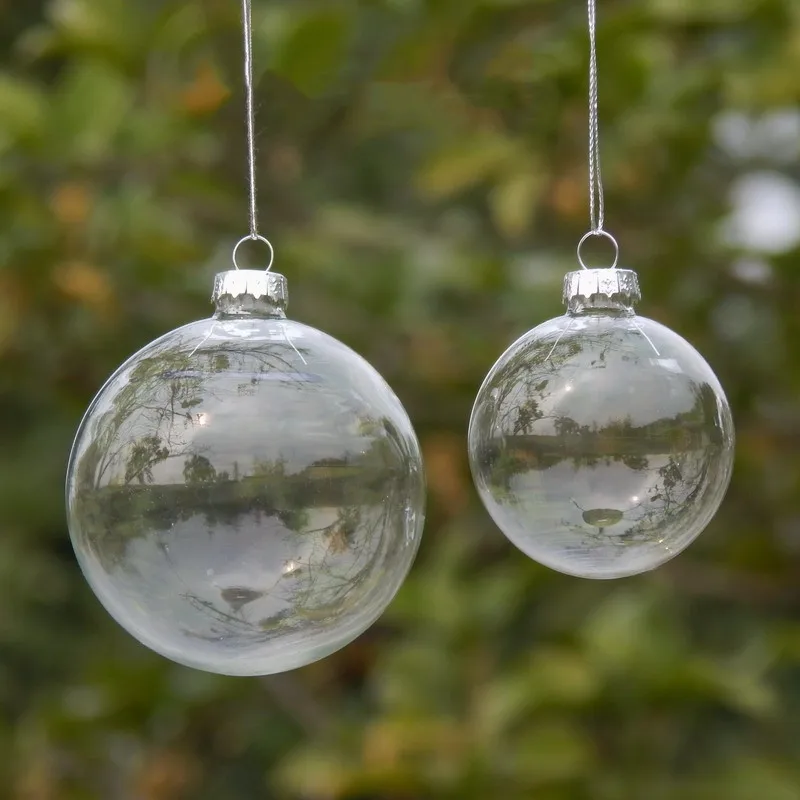 

Free Shipping Small Packing Diameter=3cm 6cm 7cm 8cm 9cm 10cm 12cm 15cm Transparent Glass Ball Christmas Ornament Friend Gifts