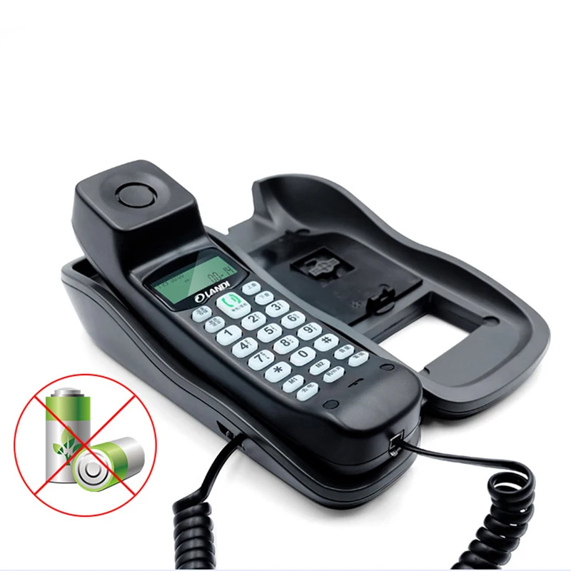 Kablolu telefon telefon ev telefonu arayan kimliği ile sabit, 2 hızlı arama  tuşları, tekrar arama, ayarlanabilir parlaklık, ses kontrolü - AliExpress