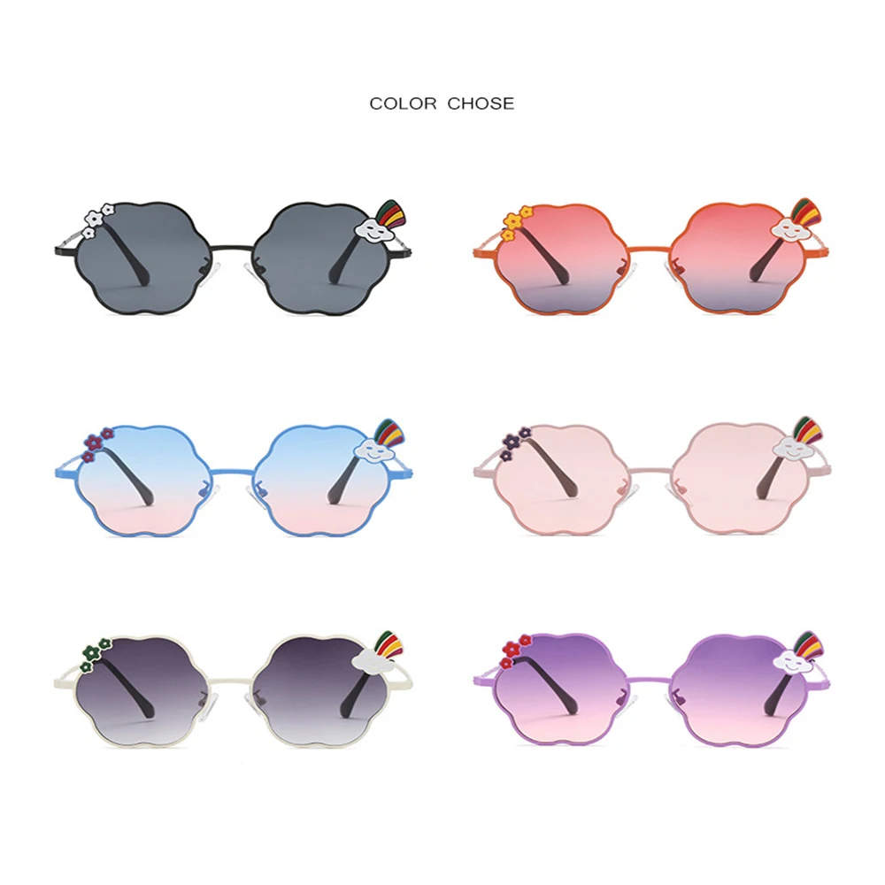 

Kids Sunglasses Polarized Metal Frame Sun Glasses Girls Boys Cloud Flower Children's Mirror Eyeglasses UV400 Summer Beach Outfit