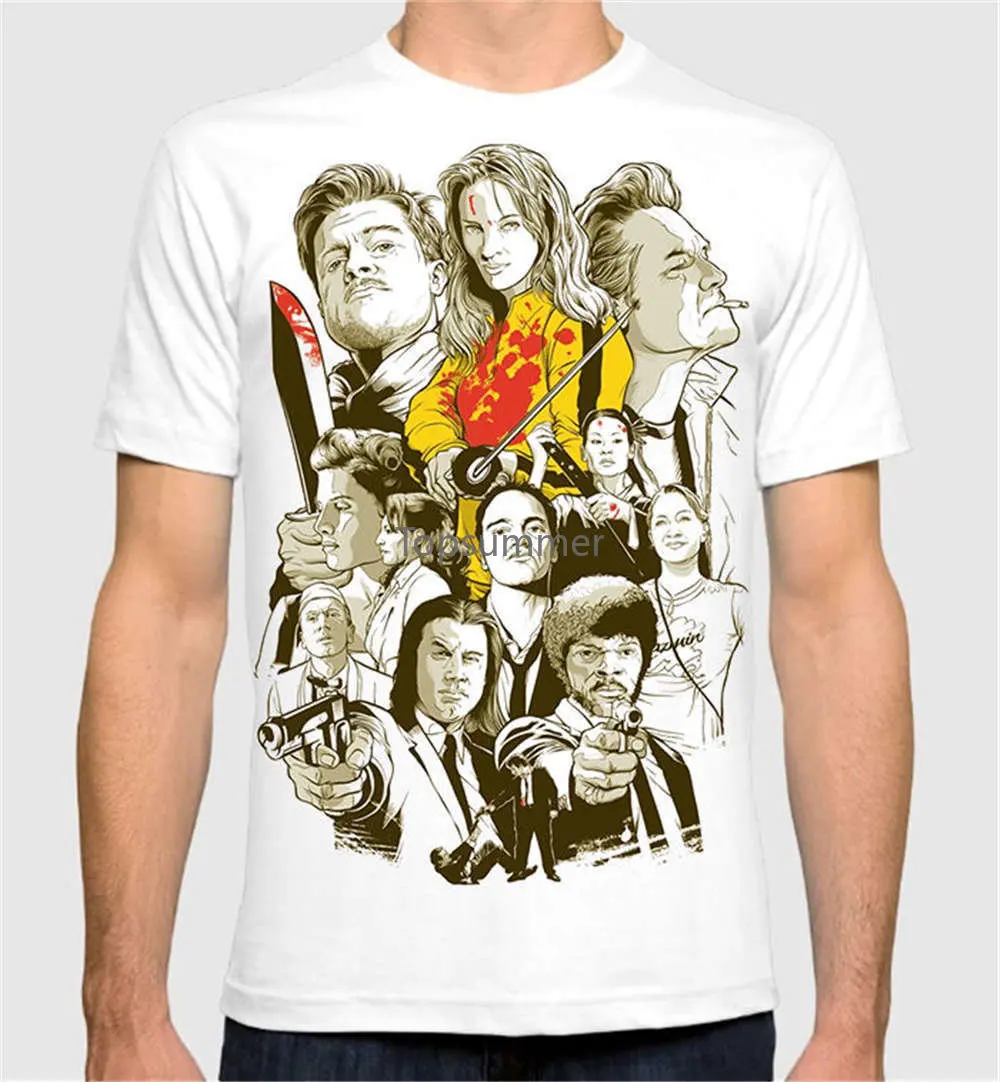 

2018 Fashion Brand Tarantino All Movies Men'S Women'S Art T-Shirt Pulp Fiction Kill Bill Tee Hipster Cool Tops