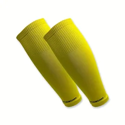 Compression Football Calf Sleeves - Enhanced Sweat Absorption Leg Warmers - Free (Yellow)