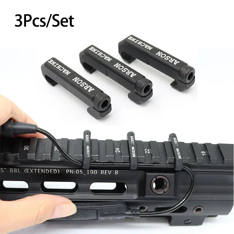 3PCS Wire Guide Tactical Arson Machine Cable Management MLOK System for M300 M600 PEQ Weapon Flashlight Switch Cable Clip