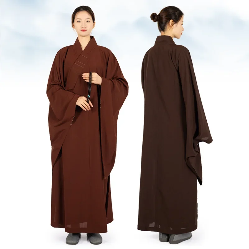Taiwan Linen Monks Long Robes Gown For Buddhism Haiqing Adults Meditation Clothes Buddhist Monk Confession Clothing 7 Colors