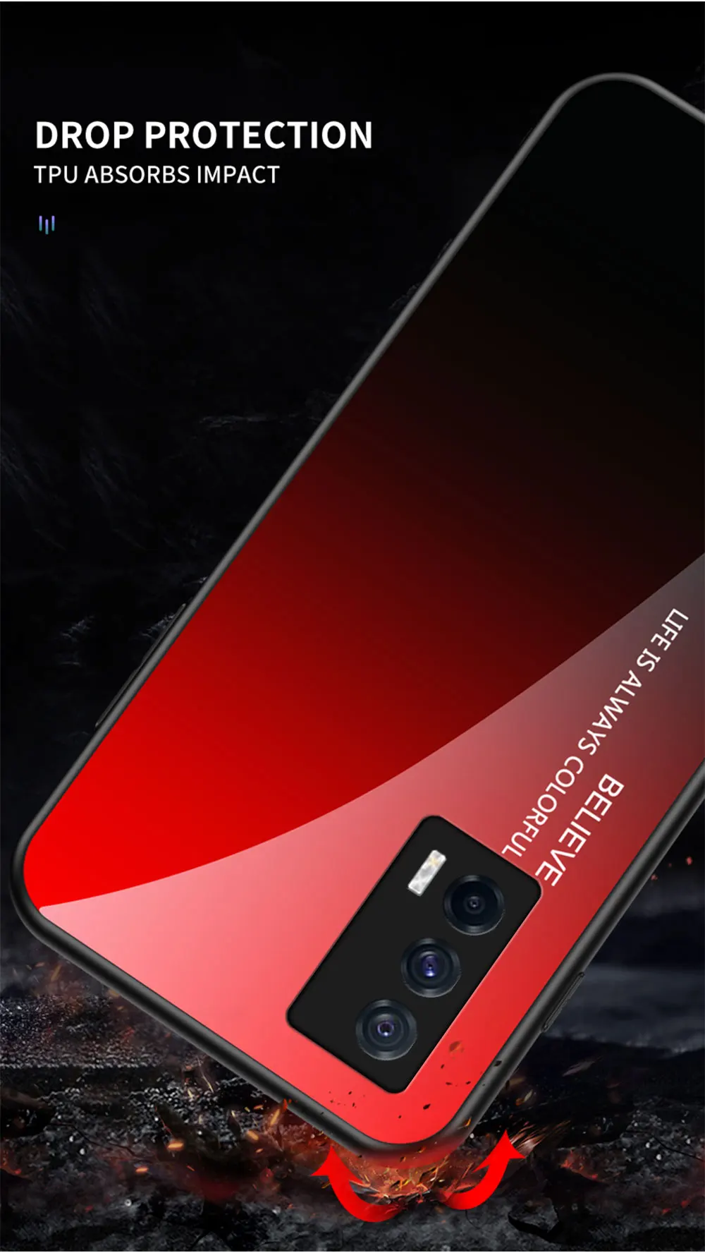 IQOO 9 Pro Case DECLAREYAO Capa de vidro rígido para VIVO IQOO 8 7 5 Pro Neo 6 3 Capa Moldura de silicone Ultra Slim Vidro temperado_voghion.com
