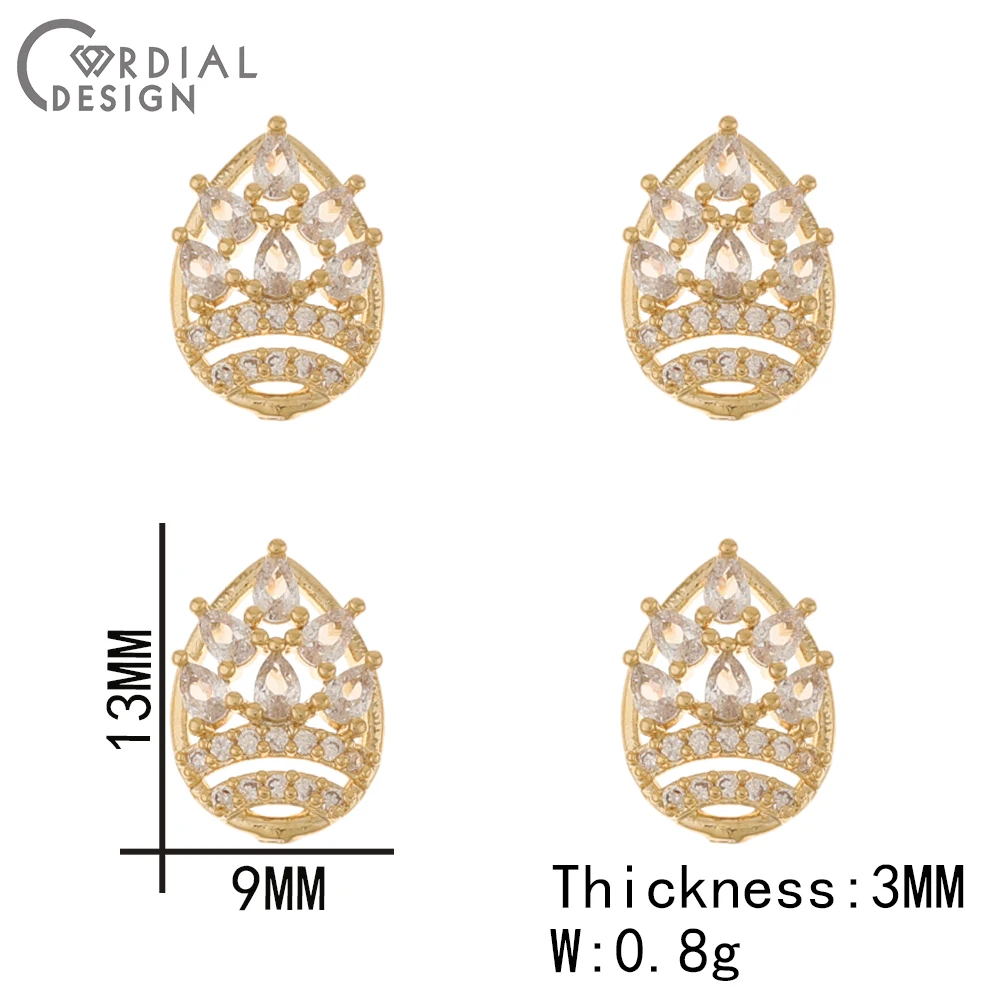 Cordial Design 30Pcs Genuine Gold Plating/Cubic Zircon/Jewelry Findings & Components/Multi Shapes/DIY Fingernail Accessories - cordial