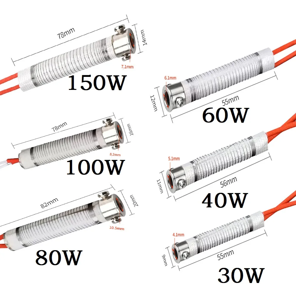 Nucleo del saldatore elettrico 220V 50Hz attrezzatura per saldatura dell'elemento riscaldante esterno 30W 40W 60W 80W 100W 150W nucleo di ferro riscaldante