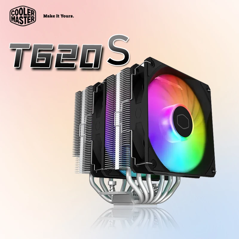 

Кулер Master T620S, радиатор с двойной башней, 6 тепловых труб, кулер для ЦП с двойной ARGB, охлаждающий вентилятор LGA1700 1200 115X AM4 AM5 с воздушным охлаждением