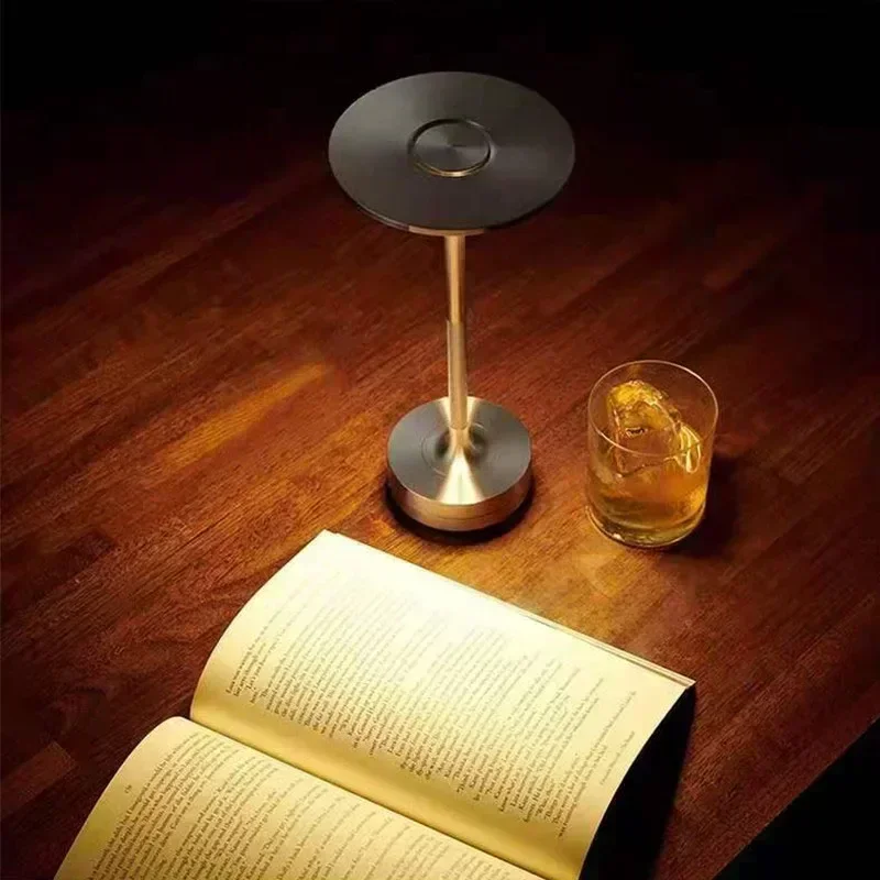 Hot Rechargeable LED Desk Lamp Touch Dimming USB Portable Charging Coffee Shop Bar Vintage Decoration Atmosphere Night Light