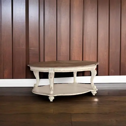 Realyn Casual Cottage Coffee Table, Antique White & Brown 5
