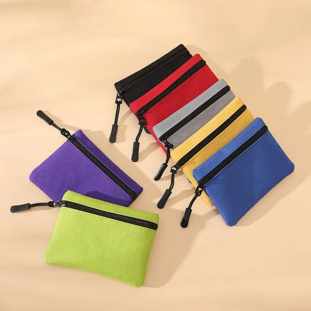 Fashion Korean Style Ox Cloth Coin Purse Zipper Solid Color Small Item Bag Wallet Card Bag Card Storage Women