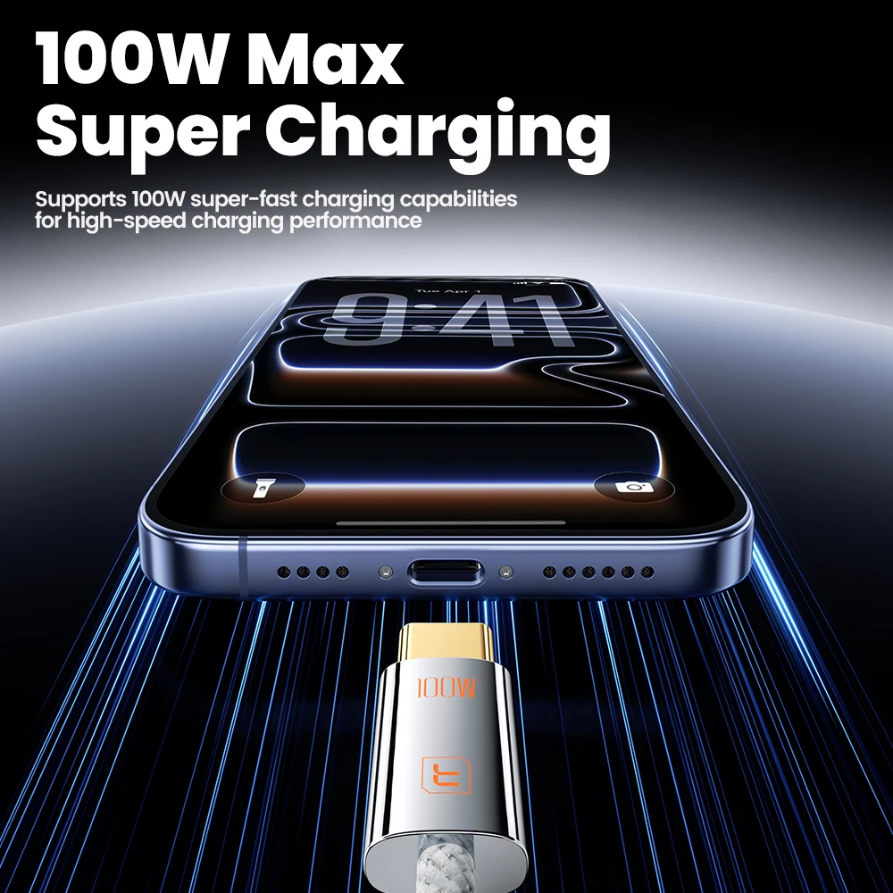 투키 100W/60W USB C to C 케이블 고속 충전 E-마커 480Mbps 데이터 전송 브레이디드 케이블 아이폰 17/16 프로 맥북 삼성용