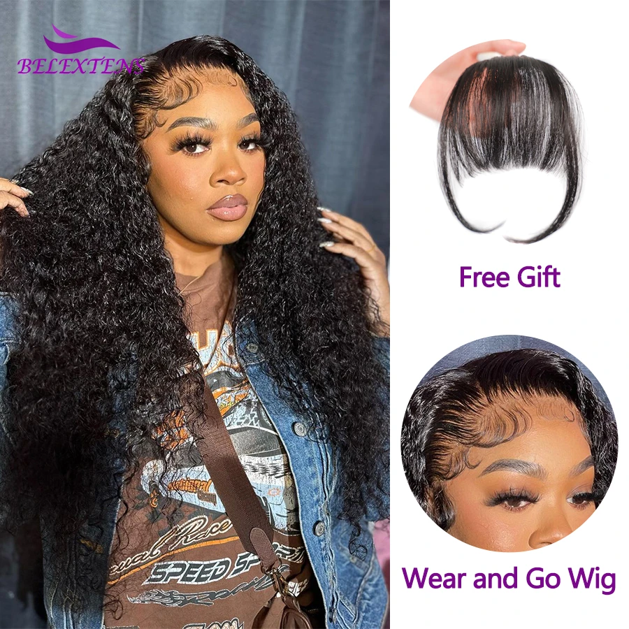 22 24 26 Pouces perruque cheveux humain ,water wave perruque sans colle — free download