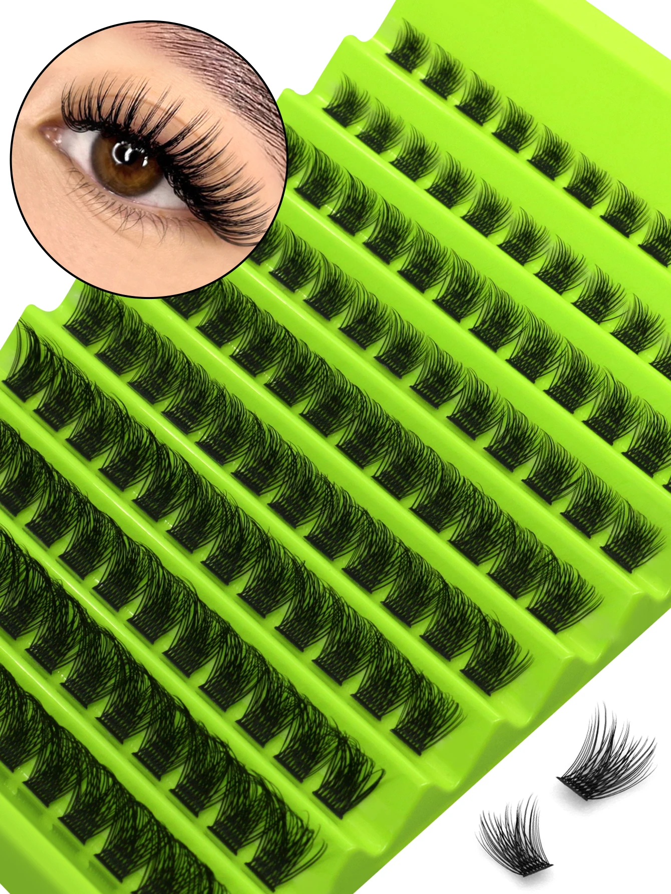 GROINNEYA 120pcs Cluster Faux Mink Fake Eyelashes Individual Lashes Natural Look Lashes Fluffy Cluster Lashes DIY Eyelash