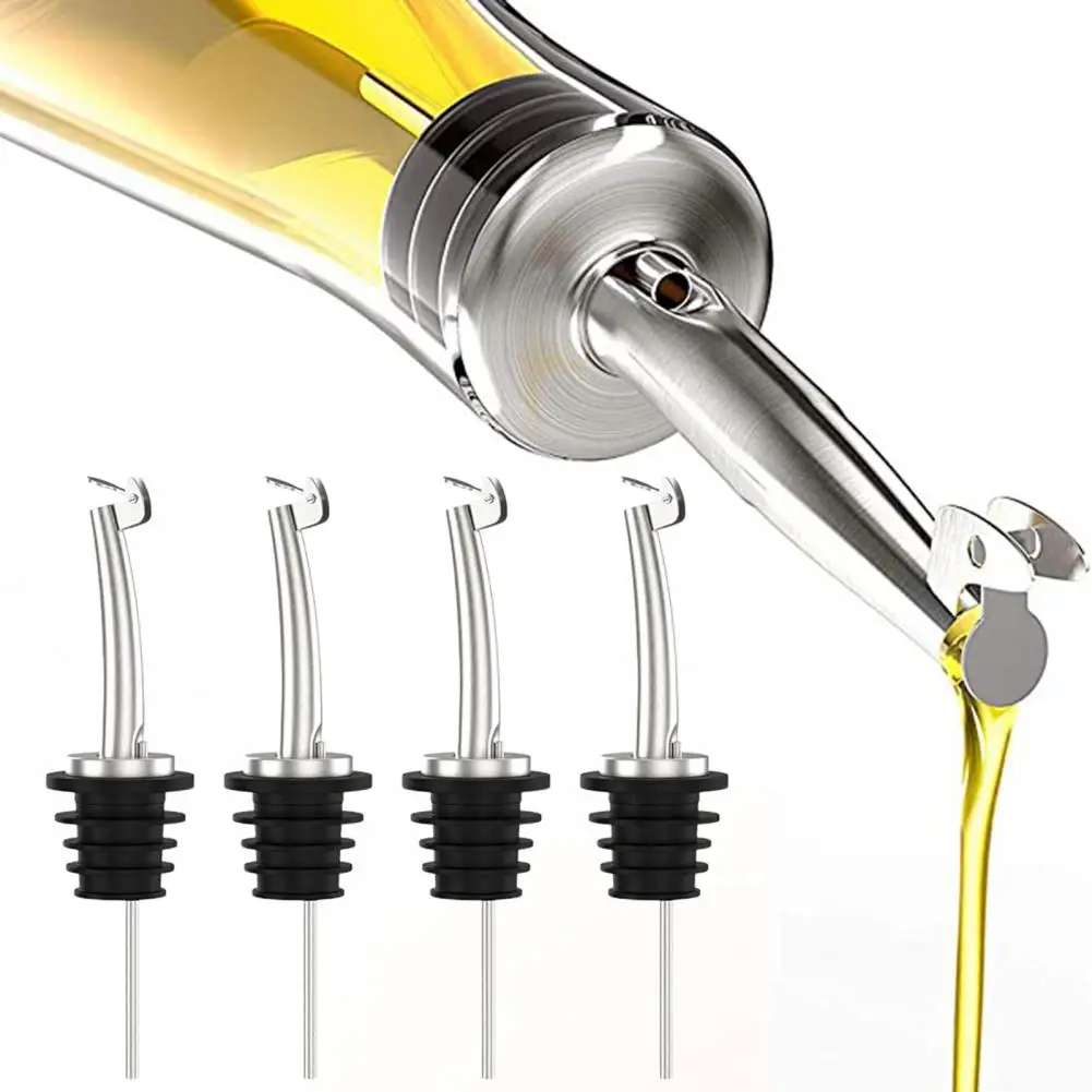 4PcsWinePourersLeakproofAlcoholLiquorWinePourerswithCapOil