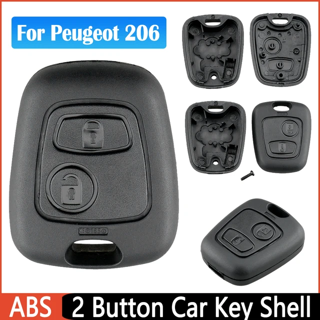 Porte-clés télécommande 2 boutons, boîtier de clé vide, couvercle de clé  télécommande, boîtier de remplacement pour Peugeot 206 - AliExpress