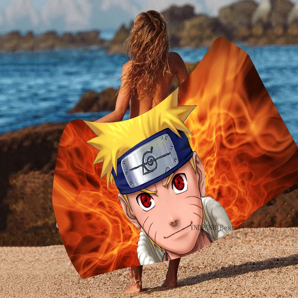 1pc Uzumaki Naruto Anime Towel Microfiber Beach Towel Quick Dry Kids Beach Blanket Soft Pool Towel 3