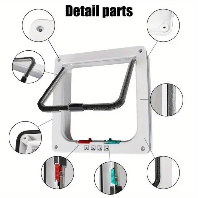 Pet Cat Dog Door Hole Two-way Safety Flap Door Control Free Entry Exit Practical Small Medium Pet Home Door for Glass Panels 3