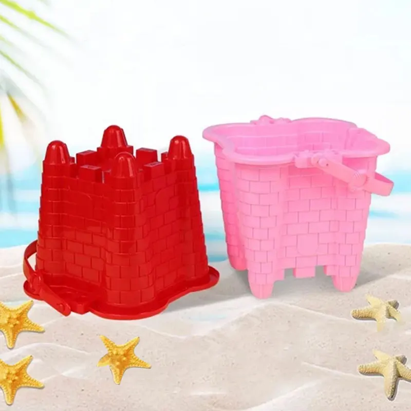 

2023 Hot Selling Children's Beach Bucket Toy Baby Playing Sand Snow Tools Plastic Castle Modeling Bucket Seaside Toy Bucket