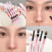 2 in 1 Mosaic Concealer Pen Smooth Invisible Eye Dark Circles Cream Waterproof Natural Coverage Concealer with Brush Foundation 2