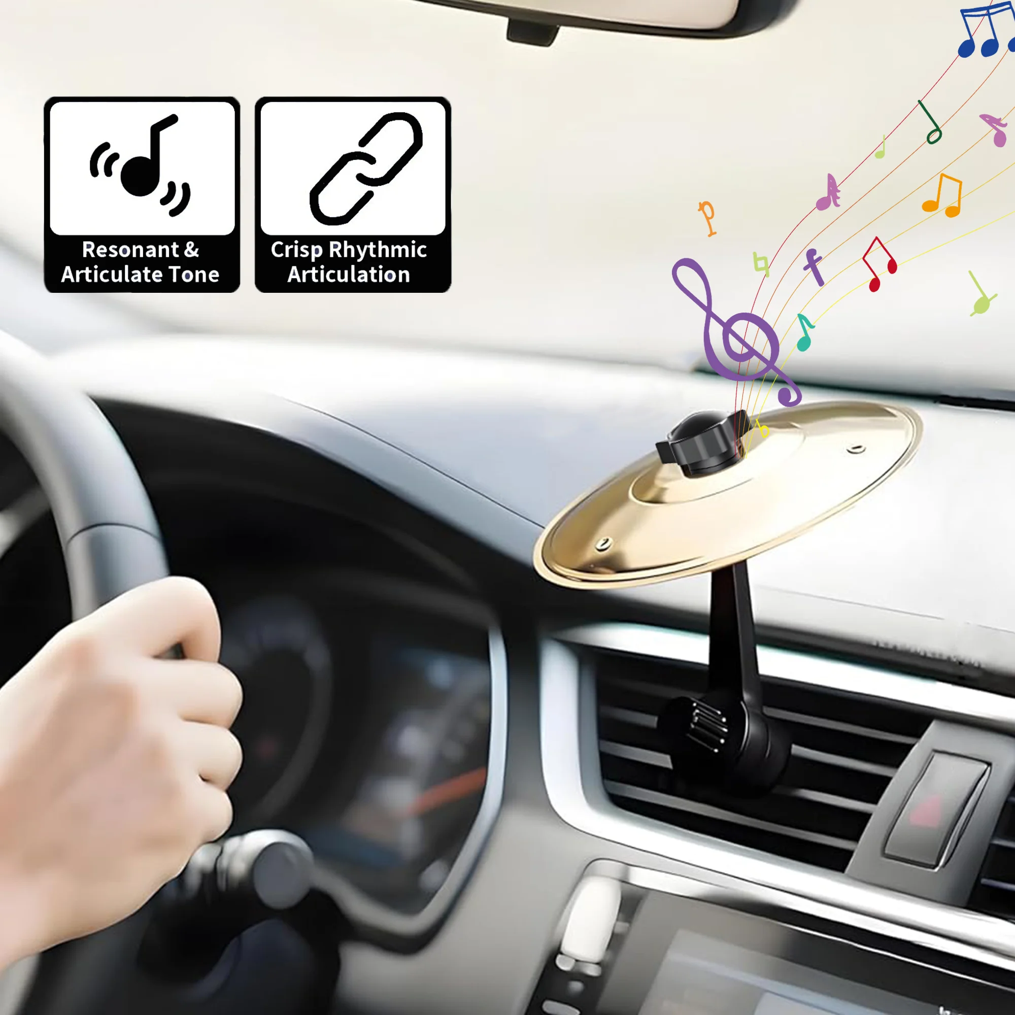 Cymbales Doigt Ventilation Voiture - Accessoire Musical Rigolo Pour Conduite - Installation Facile