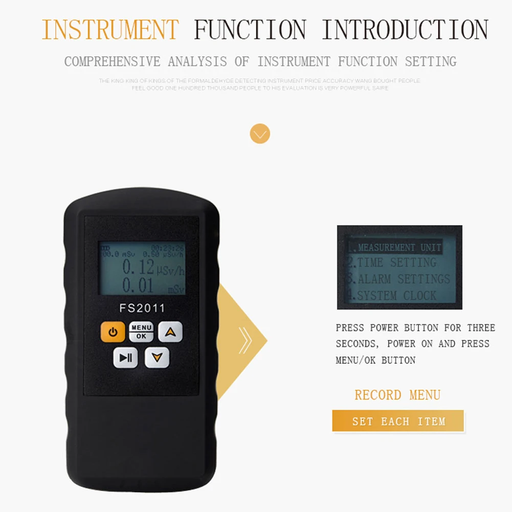 Handheld Nuclear Radiation Detector Radiation Dose Alarm Household Laboratory Hospital Multi-function Marble Radioactive Geiger professional decibel meter