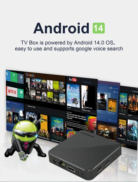 Box TV Android 14 LEFFOT 4K Ultra HD - Allwinner H313, 2GB RAM, 16GB ROM, WiFi 5, BT 4.0 - Foto 7