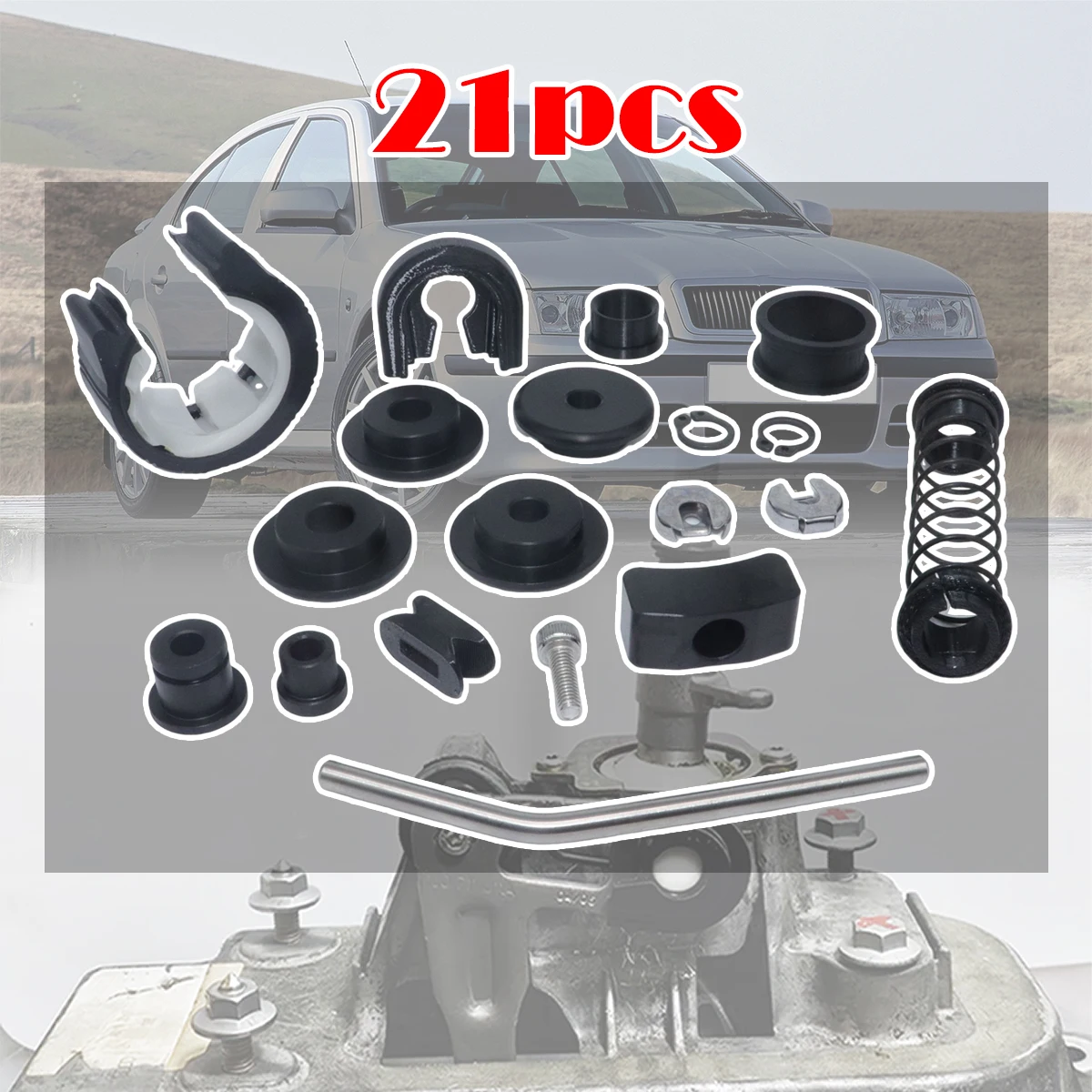 Complete Set Upgrade Bushing MT Gearbox Rebuild Kit Shifter Lever Adjuster Selector linkage End For Skoda Octavia Seat Leon VW 1