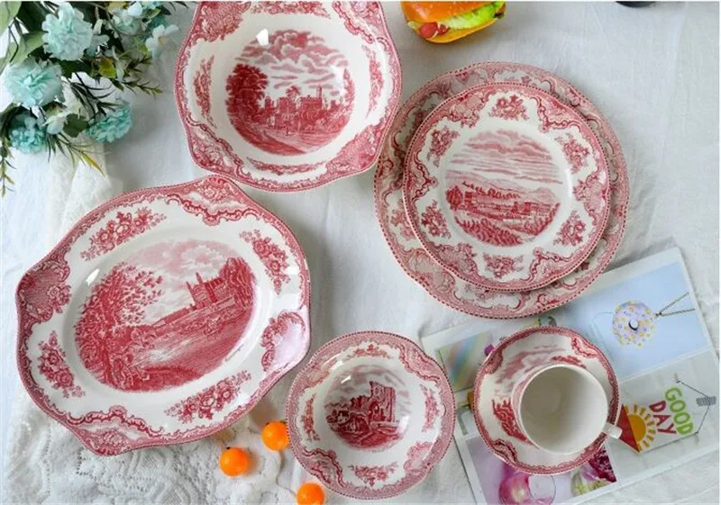 Description Picture 4 of itemPorcelain Ceramic Plates Bowls Round 8/10 Inch Kitchen Cutlery Steaks & Cakes Desserts Dishes Coffee Cups
