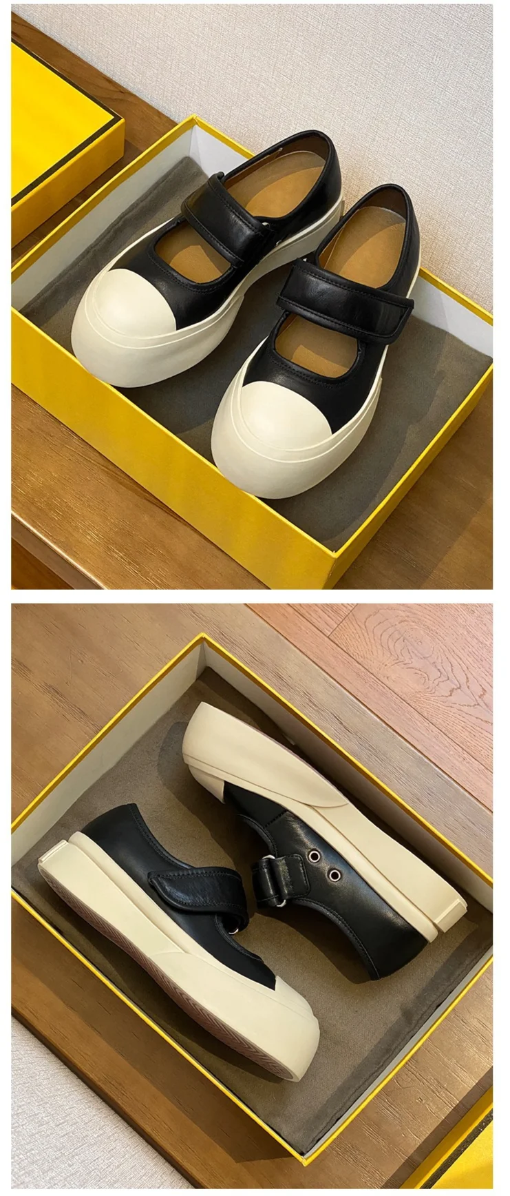 Le stesse scarpe francesi brutte di Zhao Ruth, Mary 2023, con fondo spesso, piccole scarpe bianche con testa grande, singole_voghion.com