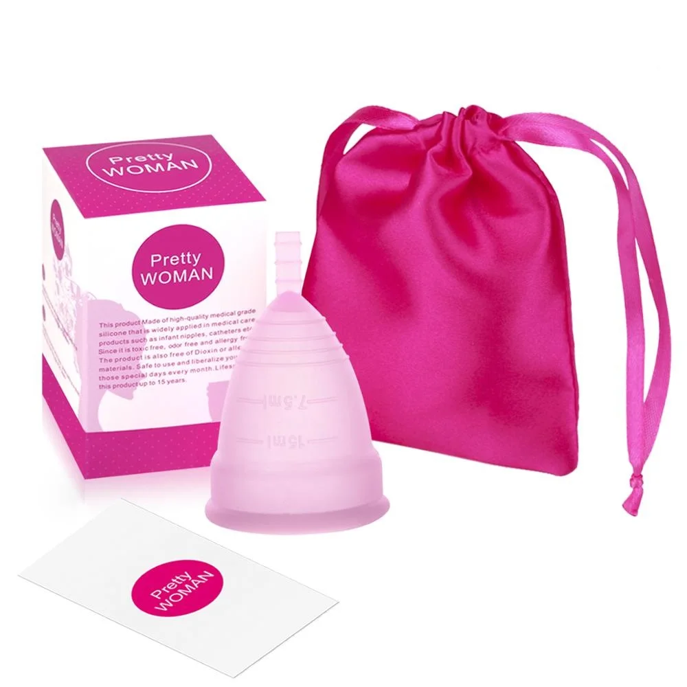 Menstrual cup of medical silicone for women