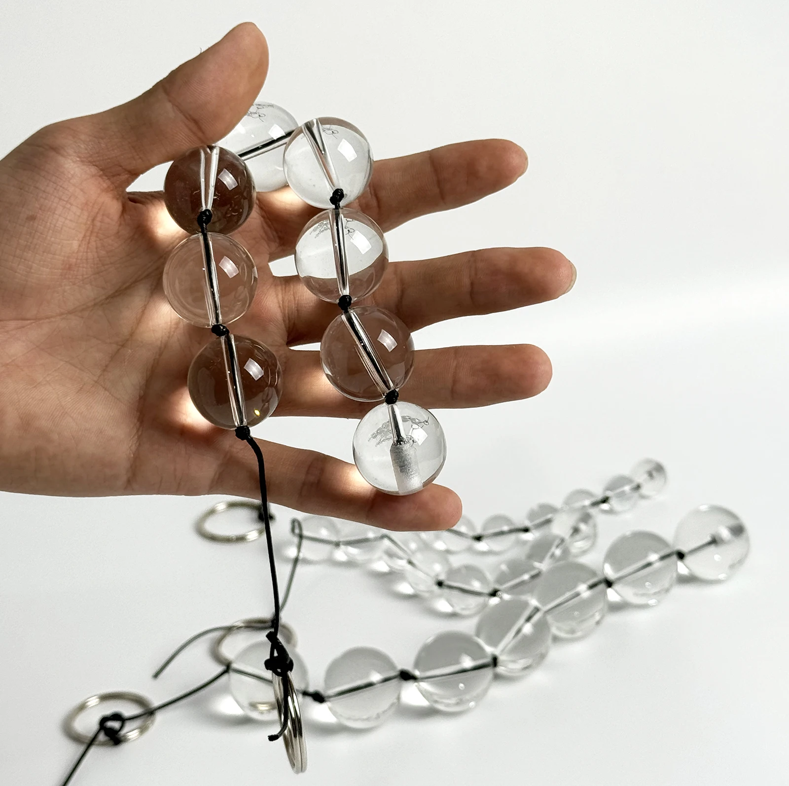 LILUPLAY New Glass Anal Trainer Toy with Ring Vagina Plug Butt Plug Anal Beads Prostate Massager - Sex Toys for Anal