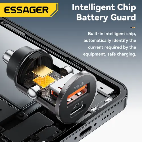 Essager 45W Car Charger Fast Charging Dual Port  PD QC3.0 Type-C Quick Charger for iPhone 16 15 14 Samsung Xiaomi Huawei Oppo - Image 6