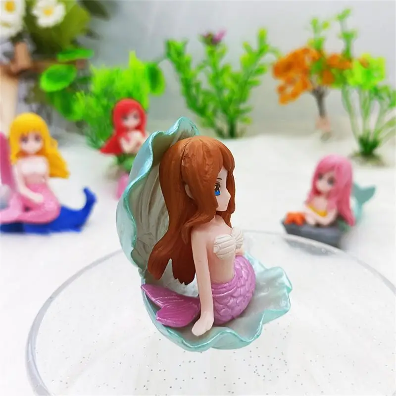 Beautiful Mermaid Aquarium Decorations Colorful Cartoon Mermaid Figurine Fish Tank Ornaments Desk Decorations