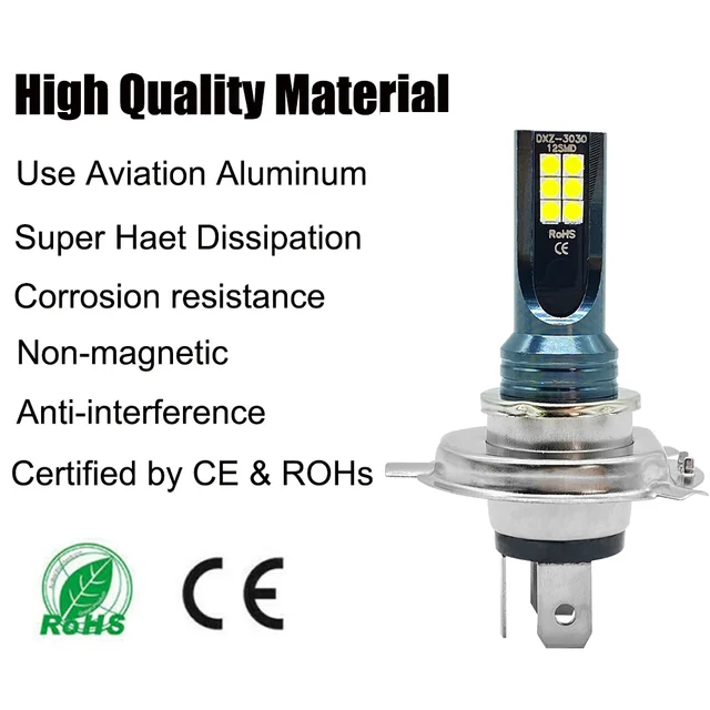 2Pcs H4 H7 LED ไฟหน้า H11 H8 H9 H10 H1 H3 รถหมอกหลอดไฟ 9005 9006 ขับรถอัตโนมัติวิ่งโคมไฟ 12000LM 80W 12V 2