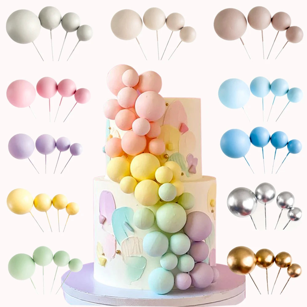 30 farben 20 stücke Kuchen Kugeln Dekoration Rosa Blau Gold Geburtstag Kuchen Topper DIY Hochzeit Baby Dusche Kuchen Dekorieren Zubehör