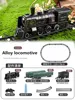 QLX High Simulation Electric Train With Smokes, Lights & Sound Train Set Model  Alloy Plastic Toy Train Model Gifts For Kids 3