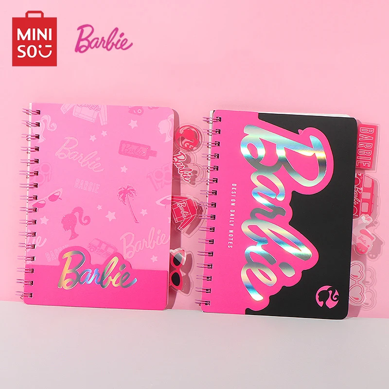 

Новинка Miniso Барби Kawaii A5 спиральный блокнот для студентов 80 страниц ежедневный Еженедельный планировщик маленький портативный блокнот школьные канцелярские принадлежности
