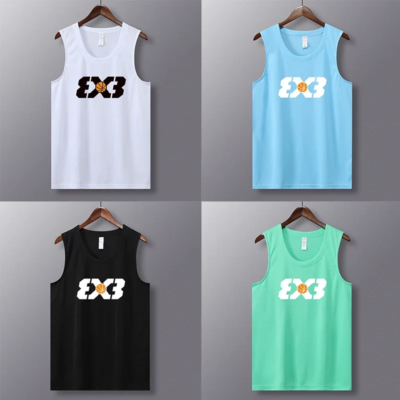 Summer Mesh Mens Basketball Jersey Shirt Kit Youth Sports Breathable Training Basketball Tank Top Quick Dry Wear