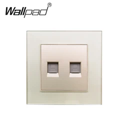 Enhanced Product Title: 
Premium CAT7 Dual Data Socket with Elegant Acrylic Glass Frame (White, Black, Gold) - Double Gold CAT7