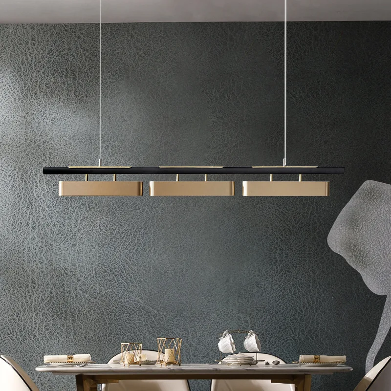 

Modern Lights simple Dining room LED Chandelier Luxury Living room Lighting Front desk Rectangular Office Hanging lamp