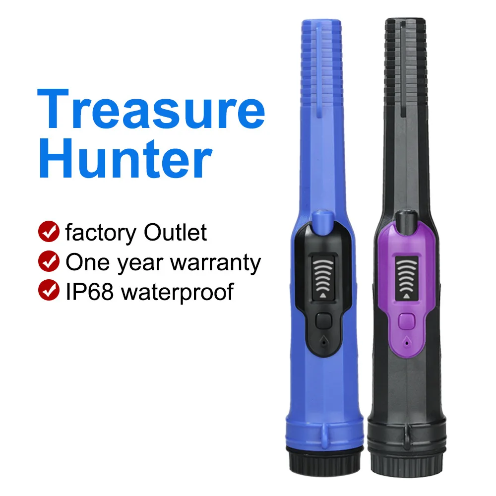 

2023 Handheld Metal Detector Pinpointer for Treasure Search Waterproof Positioning Rod Detecting with Bracelet LED Lights Alarm