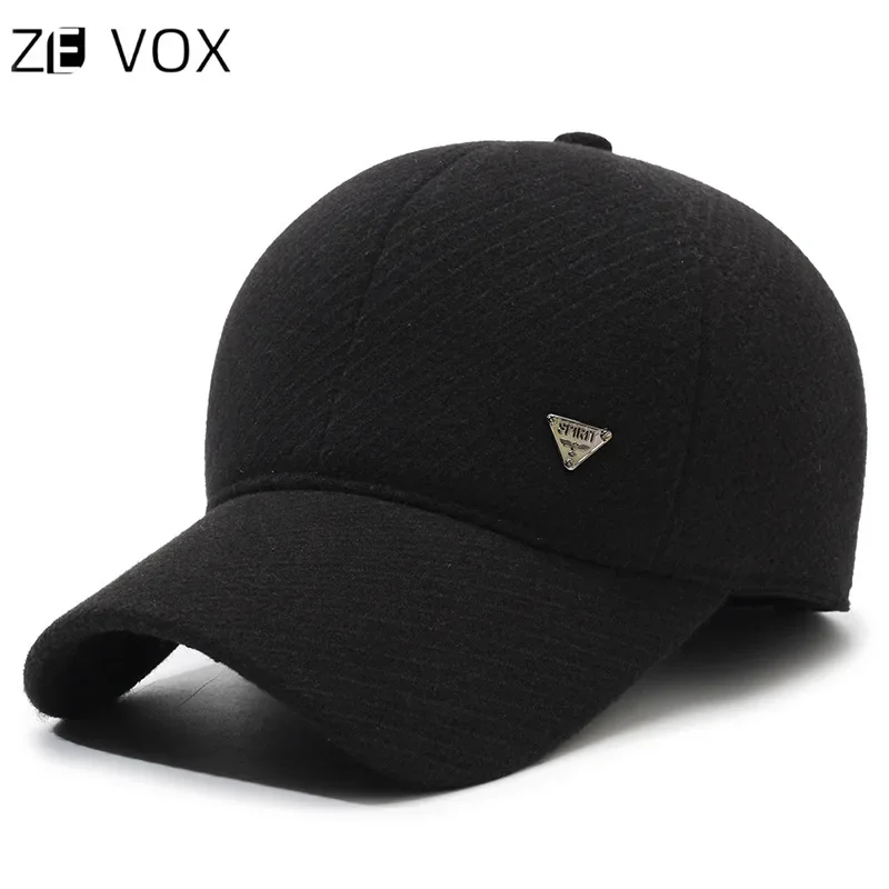 Autumn Winter Thickened Duck Tongue Hat for Middle-aged and Elderly Men, Plus Velvet Baseball Cap Keeping Warm Ear Protection