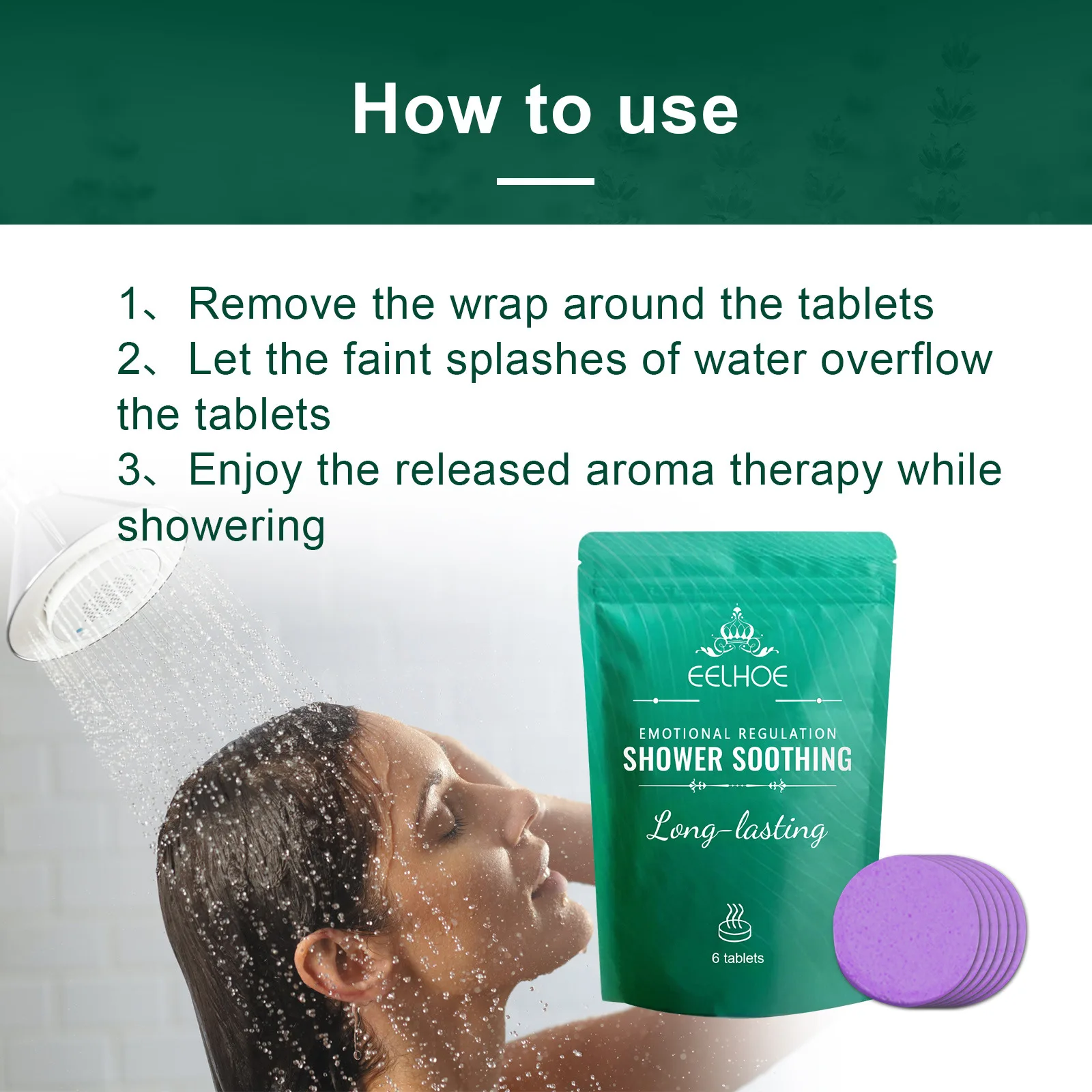 EELHOE Body Shower Steamers Tablets Comfortable SPA Relaxation Pressure Relieve Body Skin Cleaning Bath Aromatherapy Shower Bomb 6