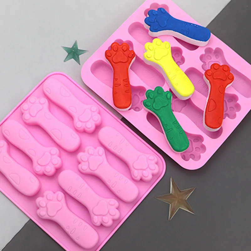 

8 Cavity Food Grade Cat Claw Silicone Mold Biscuit Chocolate Baking Tool Easy To Demould Baby Cheese Stick Molar Stick Cake Mold