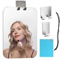 Acrylic Fogless Shower Mirror Anti-Fog Shaving Mirror with Razor Holder And Hooks Wall Hanging for Bathroom Travel Accessories - Image 2